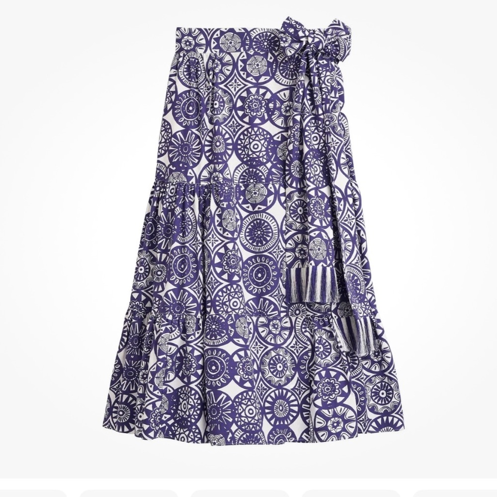 Marie Oliver Blue and White Geometric Skirt